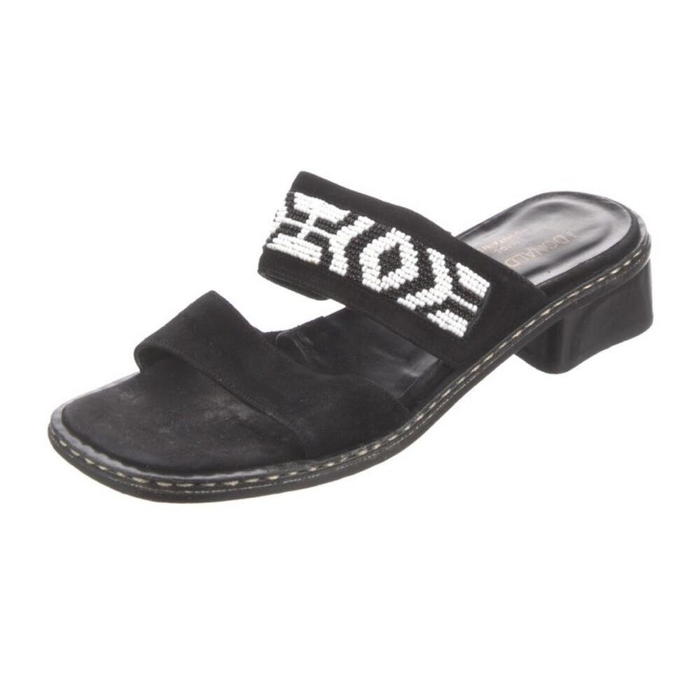 Donald J. Pliner Black and White Slide Sandals Size 7